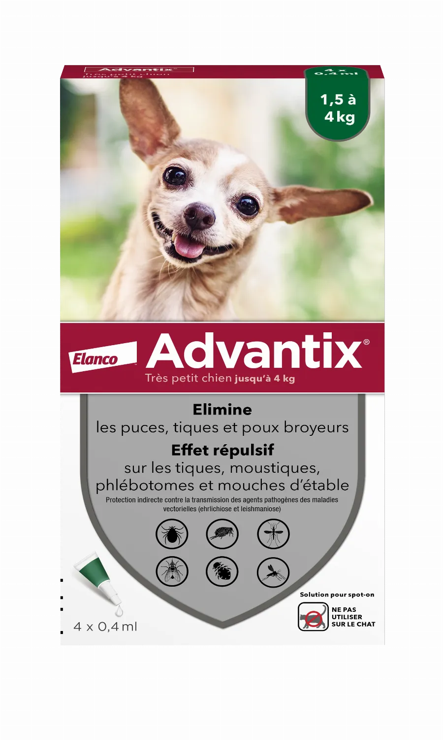 Advantix traitement anti tiques, anti puces, anti moustiques