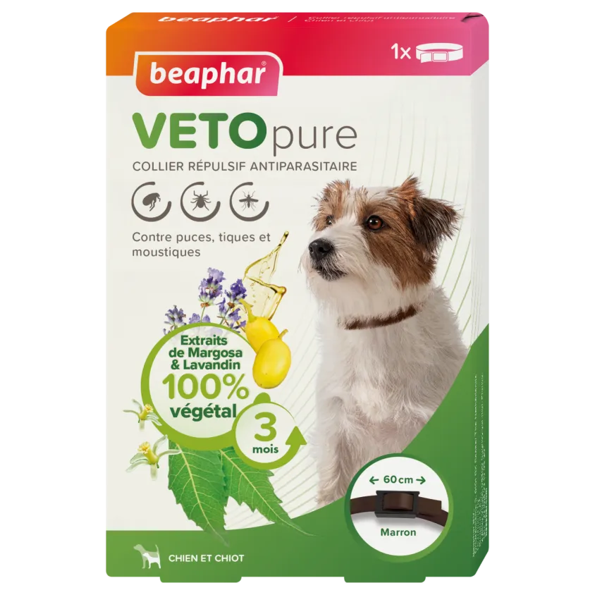 Collier insectifuge naturel pour chien et chiot - Vetonature