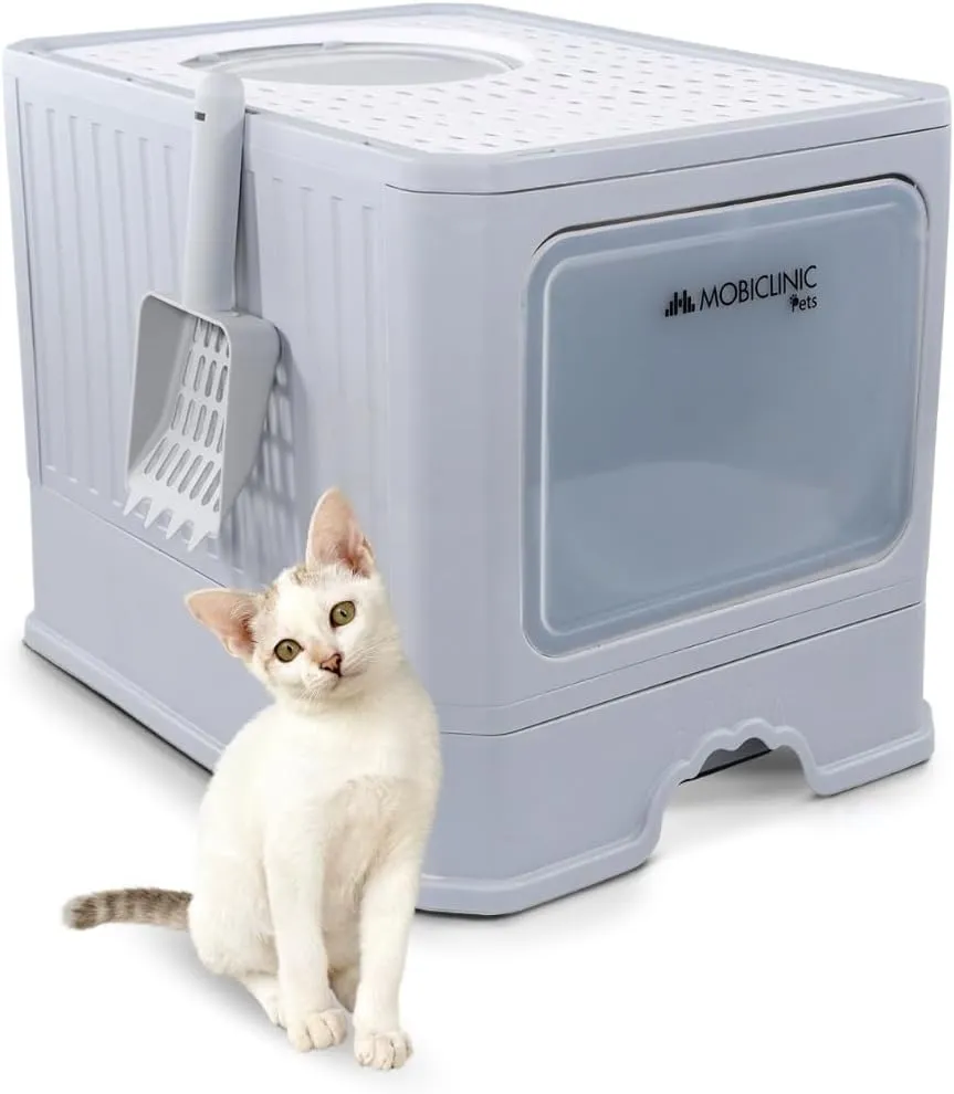 Mobiclinic - Bac à litière pour Chats Couvert -Tiroir Amovible - XXL