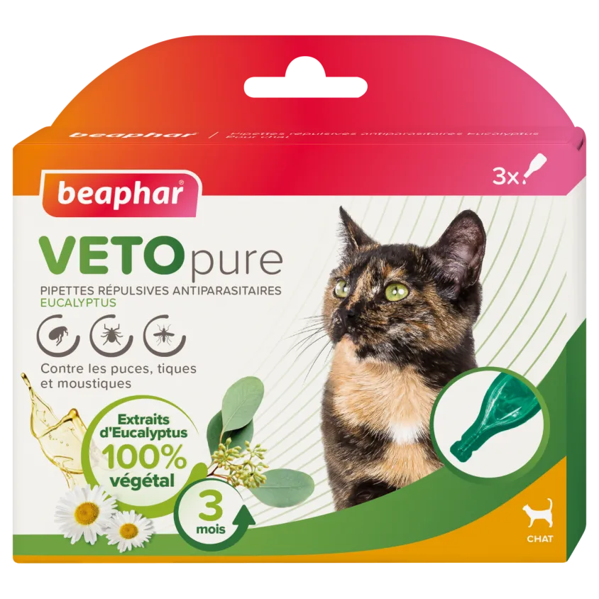 Pipettes répulsives antiparasitaire pour chat - Vetonature